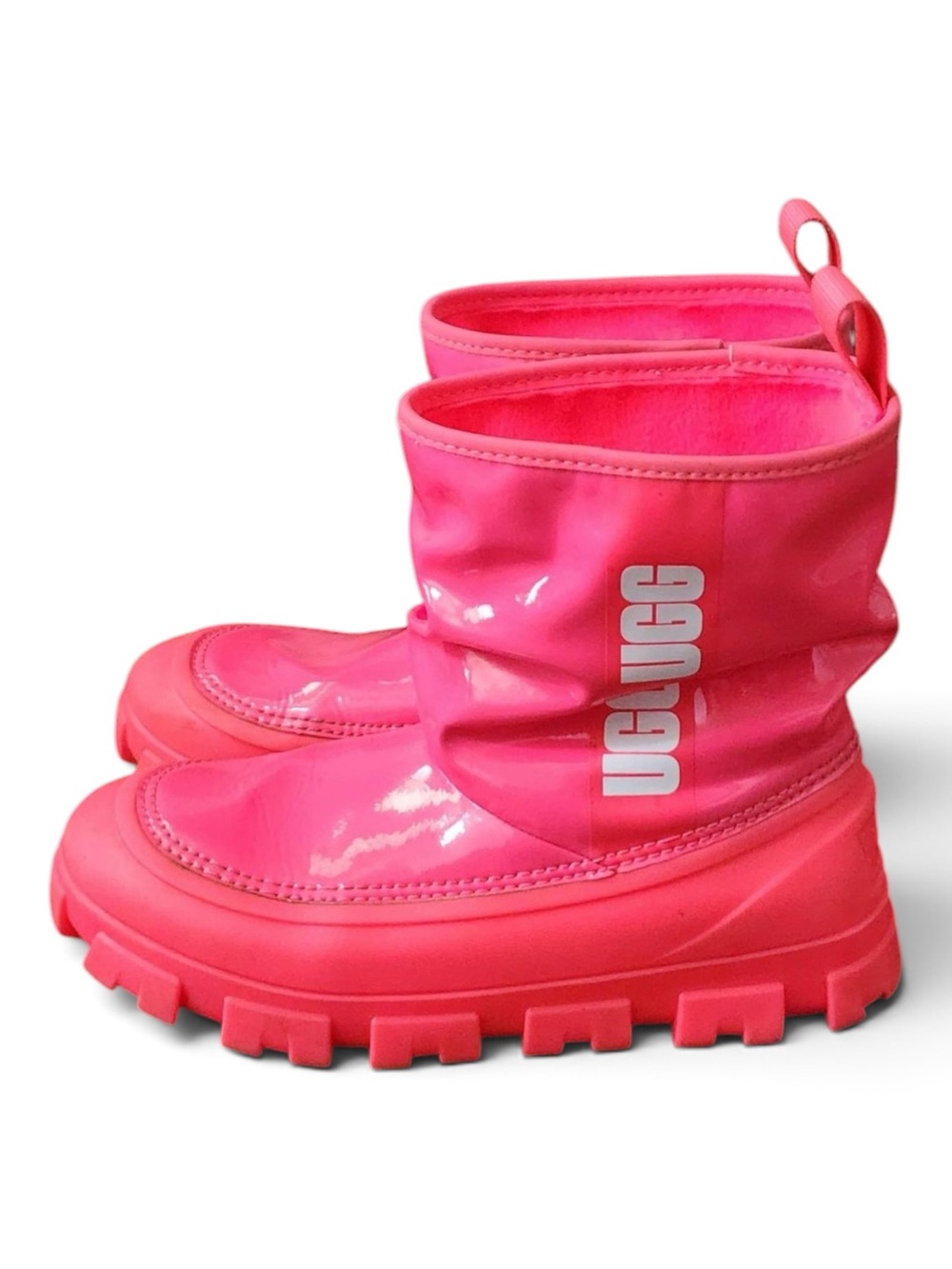 UGG Classic BRELLAH Kids Hot Pink Waterproof Rain & Snow Boots 2